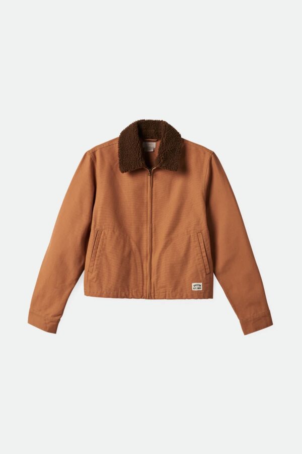 Mechanic Women's Garage Sherpa Zip Jacket - Tobacco Brown - Image 2